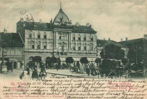 1899 Újvidék, Neusatz, Novi Sad; Mayer szálloda, Mayer Imre sörcsarnoka, piaci árusok. Kiadja Hans Nachbargauer / Grand Hotel Mayer, beer hall, inn, market vendors (EK)