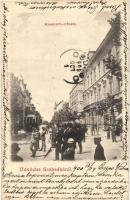1900 Szabadka, Subotica; Kossuth utca, villamos. Kiadja Hermann Mór / street view, tram (EK)