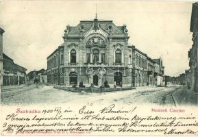 1900 Szabadka, Subotica; Nemzeti Casino (kaszinó). Kiadja Hans Nachbargauer / casino (EK)