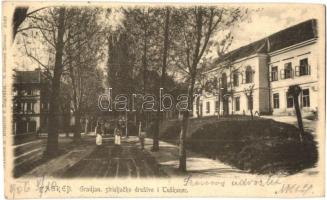 1906 Zágráb, Agram, Zagreb; Gradjanska strieljacko drustvo i Tuskanac / shooting club and field. A. Bruisine, R. Mosinger 2983. (vágott / cut)