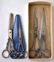 9 részes retró úti piperekészlet + 3 db fodrászolló + kis smink készlet