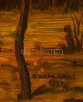 Szabó Lajos (1927-1995): Ősz. Olaj, farost, jelzett, keretben, 50×70 cm