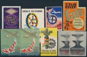 1934-1969 9 db klf régi magyar kiállítási levélzáró