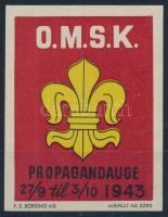 1943 Cserkész O.M.S.K. propaganda levélzáró ,,R