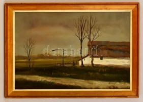 Reinhardt István (1936-): Egyedül. Olaj, farost, jelzett, keretben, 40×60 cm