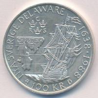 Svédország 1988. 100K Ag "350 éves a Delaware-i svéd kolónia" T:BU
Sweden 1988. 100 Krono...