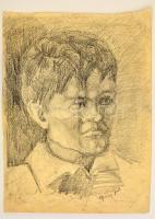 Barcsay jelzéssel: Fiú portré. Szén, papír, 44×33 cm