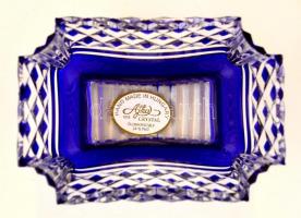 Ajkai kristály mini tálka, matricával jelzett, eredeti dobozában, hibátlan, 5,5×8,5×4,5 cm