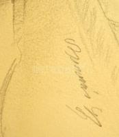 Benczúr jelzéssel: Női portré. Ceruza, papír, 39×30 cm