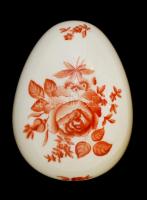 Herendi rózsa mintás tojás dobozka, kézzel festett, jelzett, hibátlan, h:7 cm, m:4,5 cm