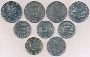 Portugália 9db-os forgalmi emlékérme tétel T:1,1- Portugal 9pcs of commemorative issue coins C:UNC,AU