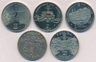 Ukrajna 1998-2008. 2H Cu-Ni-Zn (5xklf) forgalmi emlékkiadások T:1
Ukraine 1998-2008. 2 Hryvni Cu-Ni...