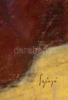 Szőnyi jelzéssel: Olvasó nő. Pasztell, szakadással, papír, üvegezett keretben, 42×58 cm