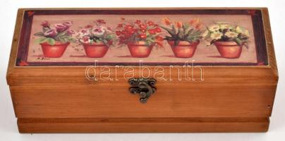 Fa doboz bizsukkal (13db), 27×10 cm