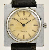 Glashütte négyzet alakú 17 köves mechanikus karóra, működik