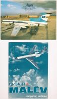 18 db MODERN repülőgépek, sok MALÉV / 18 modern motive postcards; aircrafts, many Malév Hungarian Ai...
