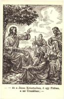 20 db régi vallás motívumlap Jézus életéről Barsy E. grafikáival; Don Bosco nyomda, Karmelita Rendhá...