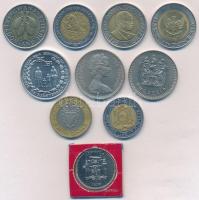 10db-os vegyes érme tétel, közte Indonézia, Rodézia, Jamaika, Mexikó, Ghana, Bahrain, Kenya és Ecuad...