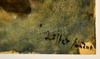 Ziffer jelzéssel: Öreg úr székkel. Akvarell, papír, 40×29 cm