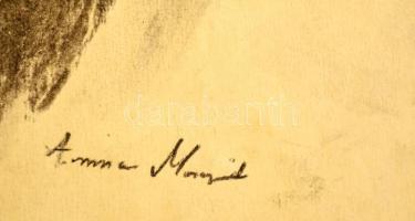 Anna jelzéssel: Női fej. Szén, papír, 42×29 cm