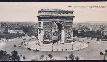 Paris - 19 db régi nagyalakú francia lap, sérült állapotban, a lapok bal oldalán kis lyukasztások va...