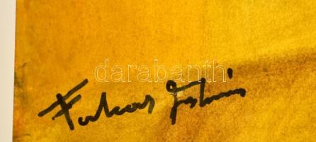 Farkas jelzéssel: Asztali csendélet. Akvarell, papír, 43×30 cm