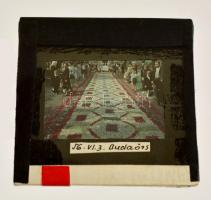 1956-1957 Budaörs, Virágünnep, 3 db színes diakocka, 5×5 cm