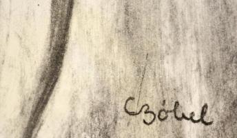 Czóbel jelzéssel: Férfi modell. Szén, papír, 59×42 cm