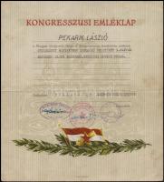 1954 Kongresszusi felajánlási emléklap