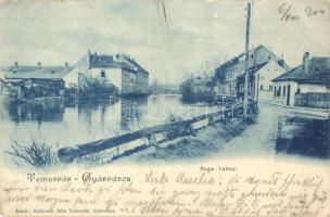 1900 Temesvár, Timisoara; Gyárváros. Bega balsor / Bega riverside (szakadás / tear)