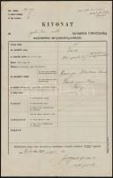 1939 Galánta, születési anyakönyvi kivonat, Feidl Bernát anyakönyvvezető főrabbi aláírásával