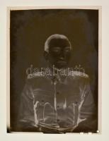 II. világháborús repülős tisztek, 2 db fotónegatív, 12×9 cm