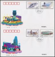 Építészet Makaóban sor 2 db FDC-n, Architecture in Macau set 2 FDC