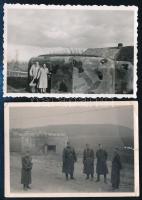 cca 1944-1950 II. világháborús katonai bunkerek, 2 db fotó, egyik fotón szakadással, 6×9 cm