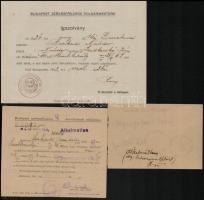cca 1944 Levente felmentési okmány és egyéb, leventékkel kapcsolatos iratok