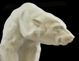 Herendi jegesmedve (Markup Béla), fehér mázas, jelzett, hibátlan, m:19, h:21 cm