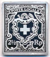 Németország DN Svájc 1850. 2 1/2Rp jelzett Ag bélyegérem (6,05g/0.999/24x21mm) T:PP fo. Germany ND Switzerland 1850. 2 1/2Rp marked Ag stamp-shaped medallion (6,05g/0.999/24x21mm) C:PP spotted