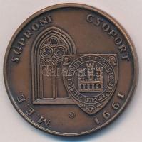 1991. "Gróf Széchenyi István / MÉE Soproni Csoport 1991" Br emlékérem (42,5mm) T:1