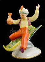 Drasche Aladdin a repülő szőnyegen, kézzel festett, jelzett, hibátlan, ritka, m:12 cm, h:11 cm