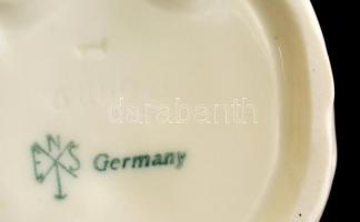 Ens fiúcska rózsával, kézzel festett, jelzett, hibátlan / Ens girl with rose, hand painted m:13cm