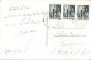 1943 Borgóprund, Prundu Bargaului; Városi szálloda, falubeliek / hotel, villagers. photo (EK)