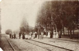 Cséffa, Cefa; Vasútállomás, létra, vagon / railway station, ladder, wagon. photo (EM)