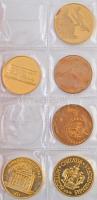 Vegyes 23db-os aranyozott emlékérem tétel, kisalakú éremberakóban T:1-,2