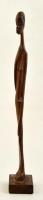 Afrikai faragott fa női figura, jelzés nélkül, talapzattal (ragasztott), m:38 cm