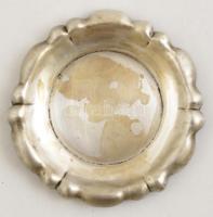 Jelzett ezüst poháralátét / táka d:9,5 cm, 42.2g / Silver glass mat
