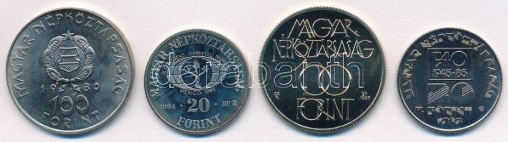 1980. 100Ft Ni "Szovjet-magyar közös űrrepülés" + 1984. 20Ft Cu-Ni "FAO - Védd az erd...
