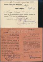 1943-1945 Katonai iratok, igazolványok, 5 db