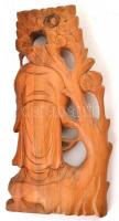 Shou Lao (a hosszú élet istene), faragott fa, falra akasztható, m:30 cm