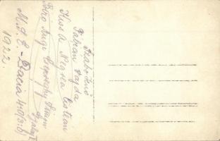 1922 Dicsőszentmárton, Tarnaveni, Diciosanmartin; MSE (?) a Dacia focicsapat ellen, hátoldalon a spo...