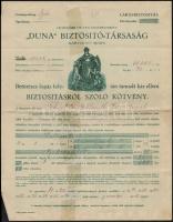 1918 A Duna Biztosító társaság által kiállított okmányok, 3 db